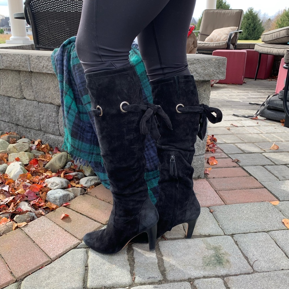 Cole Haan Nike Air slouch black suede boots.
